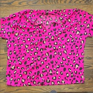 Pink Leopard Print Top